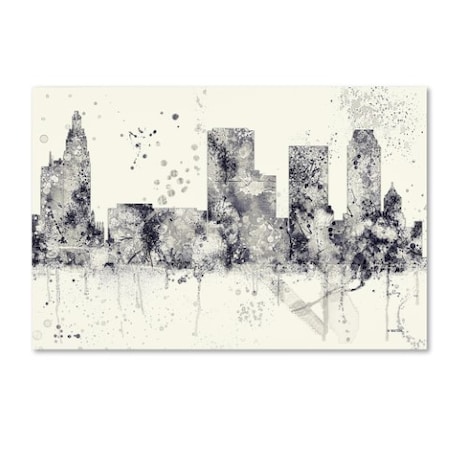 Marlene Watson 'Tulsa Oklahoma Skyline Mclr-1 Blueprint' Canvas Art,30x47